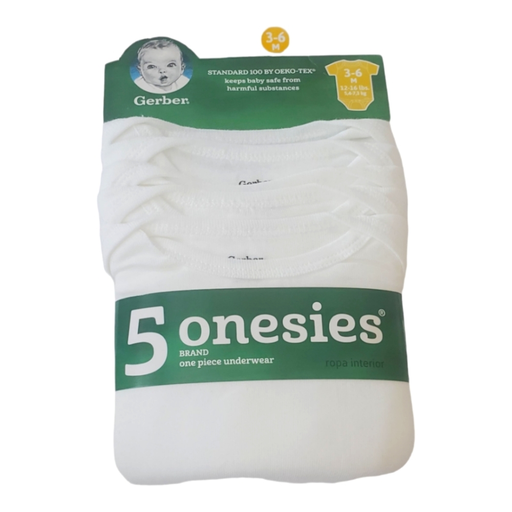 Gerber 5 Pack Onesies Multi-pack Bundle| Size 3-6M